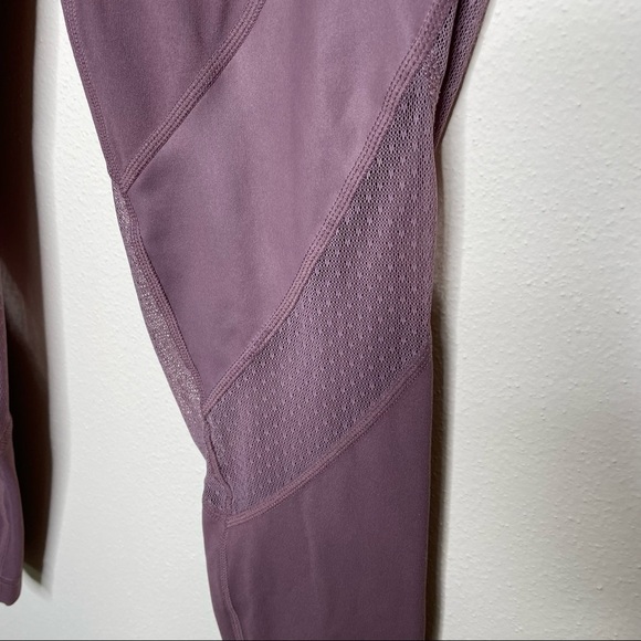 Athleta Women Mauve Mesh Mid Rise Shine Salutation Tight Leggings XS - Picture 6 of 8